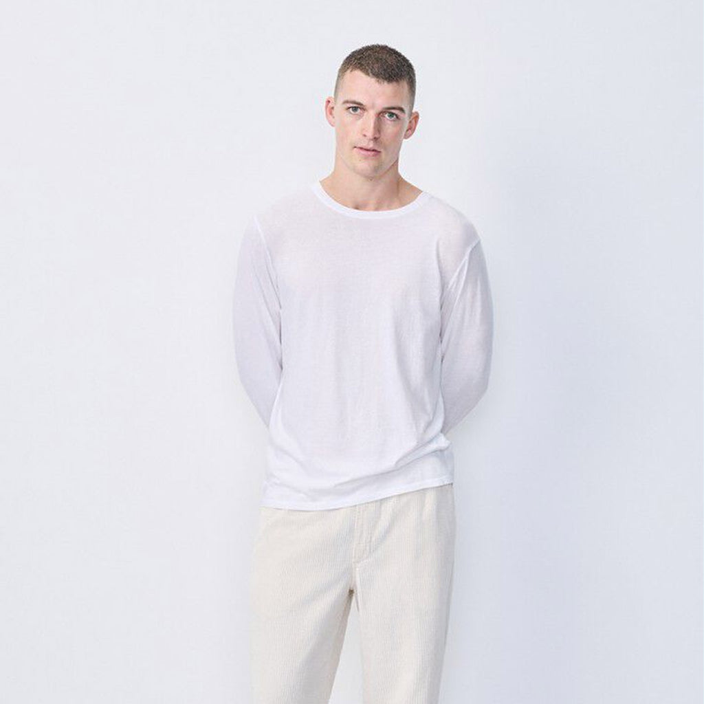 American Vintage Mens Decatur L/S Tee - WHITE - Collector Store Sydney