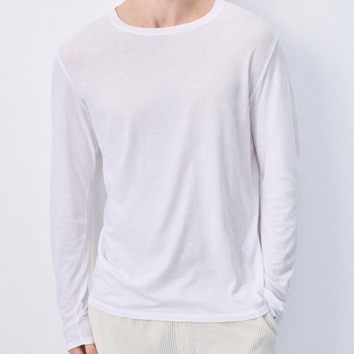 American Vintage Mens Decatur L/S Tee - WHITE - Collector Store Sydney