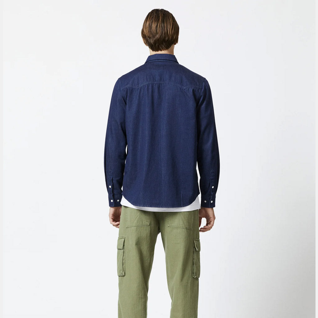 MR SIMPLE : WESTERN LS SHIRT : Raw Blue - Collector Store