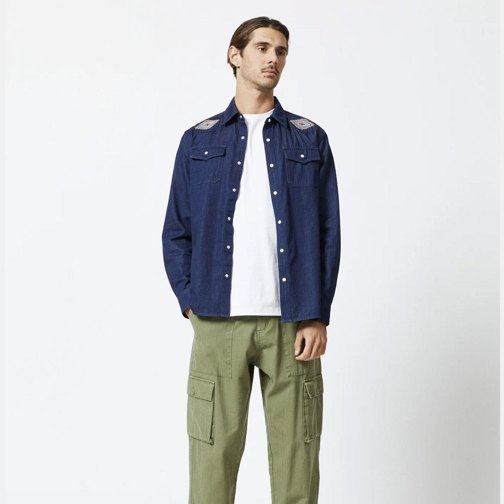 MR SIMPLE : WESTERN LS SHIRT : Raw Blue - Collector Store