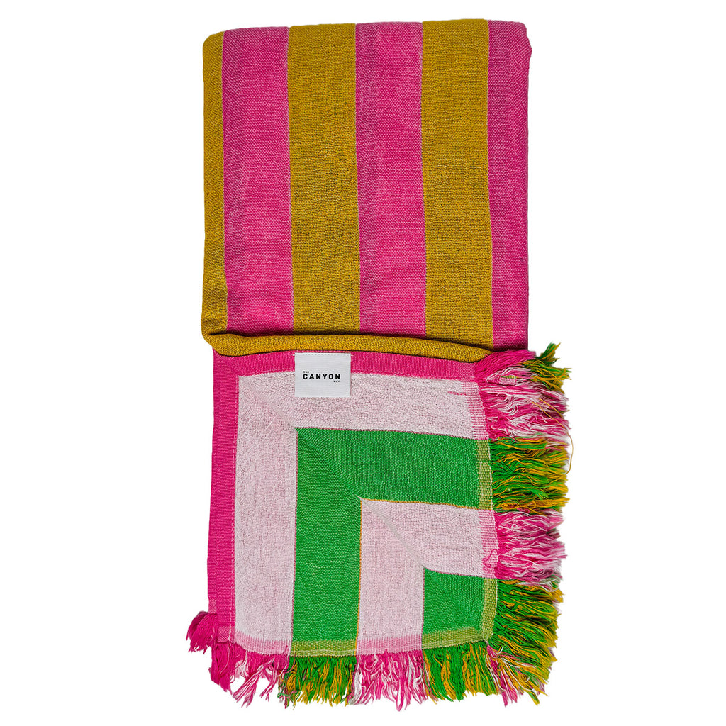 Twin Palms - Saffron Flamingo Beach Towel - Collector Store Sydney