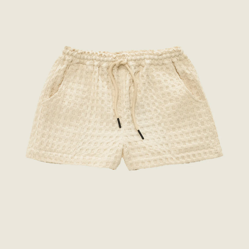 OAS Ecru Drizzle Waffle Short - Collector Store