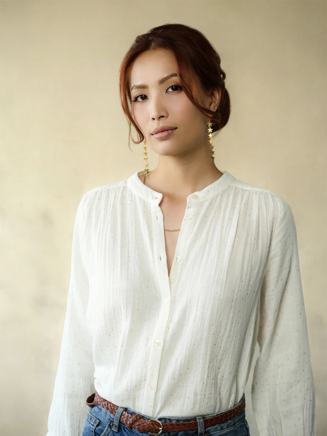 Marie Louise De Monterey - Ines Blouse - Gold Dots Ecru - Collector Store Sydney