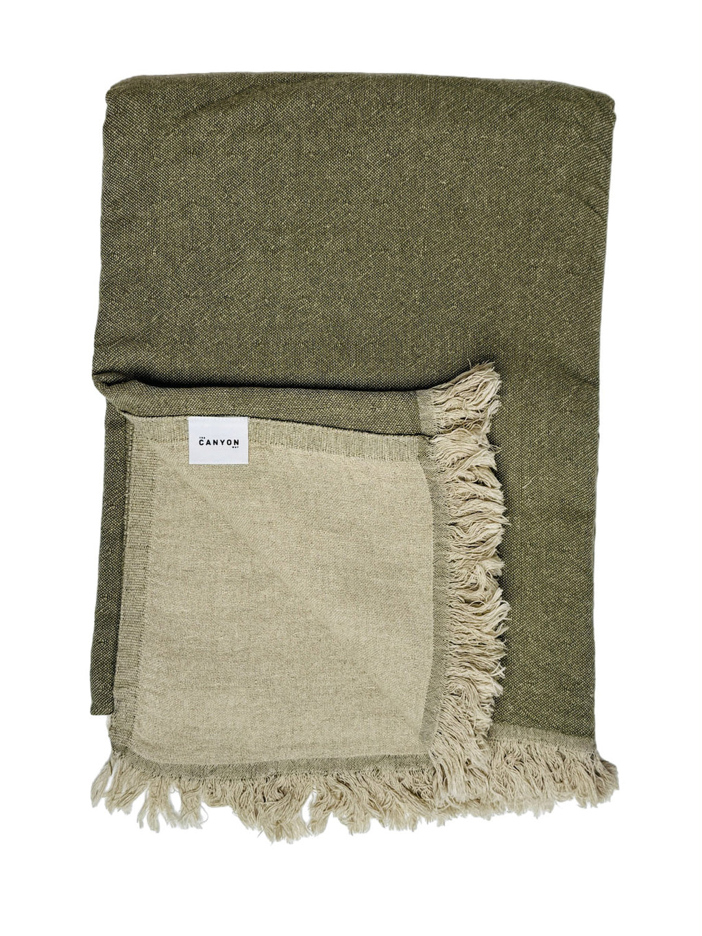 Linen Throw | Sage & Ecru - Collector Store Sydney