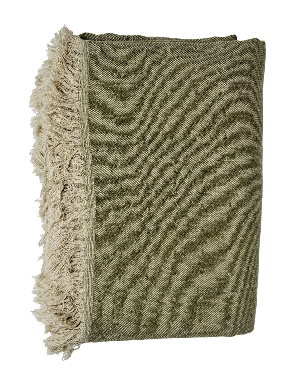 Linen Throw | Sage & Ecru - Collector Store Sydney