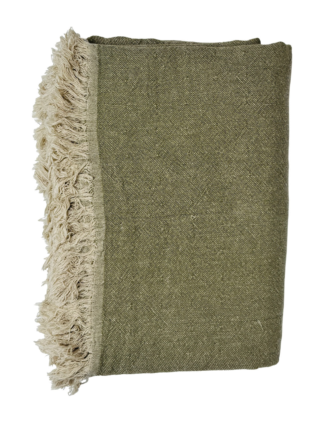 Linen Throw | Sage & Ecru - Collector Store Sydney