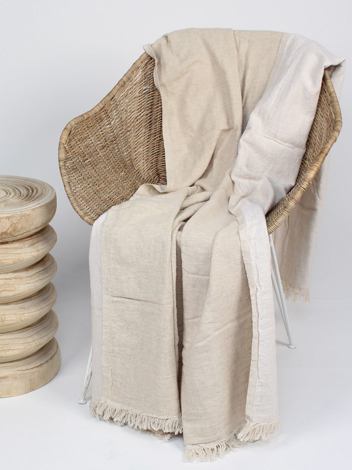 Linen Throw | Natural & Ecru - Collector Store Sydney