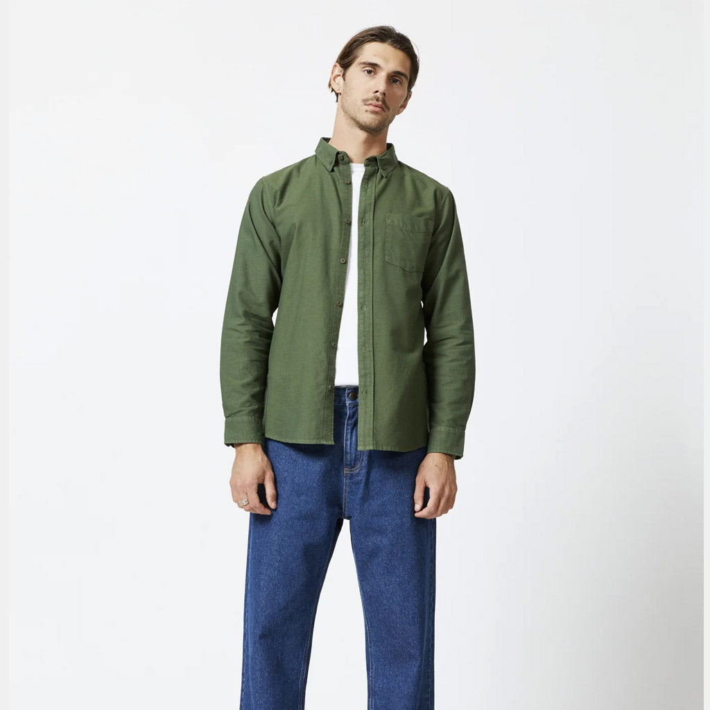 Mr Simple OXFORD LS SHIRT : Fatigue - Collector Store Sydney
