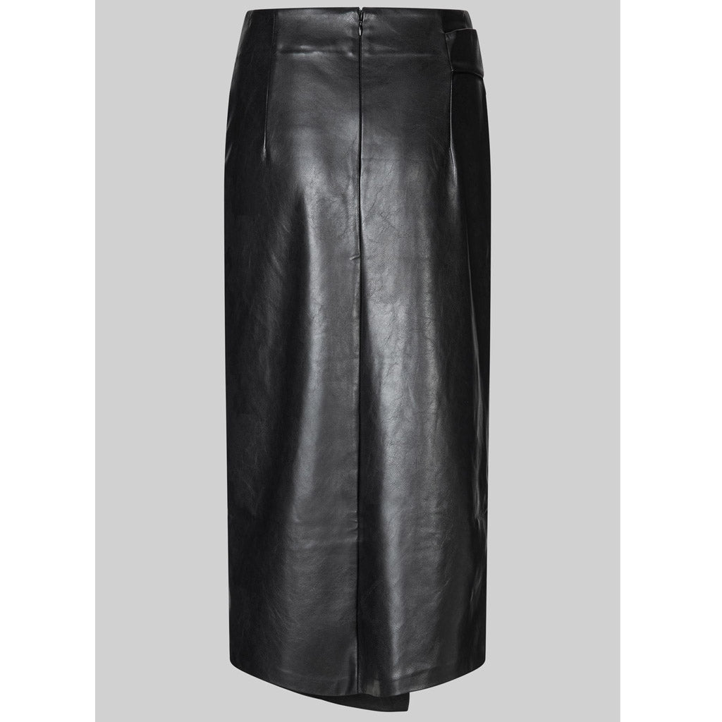 Second Female Seema New Skirt - Black Faux Leather - Collector Store Sydney