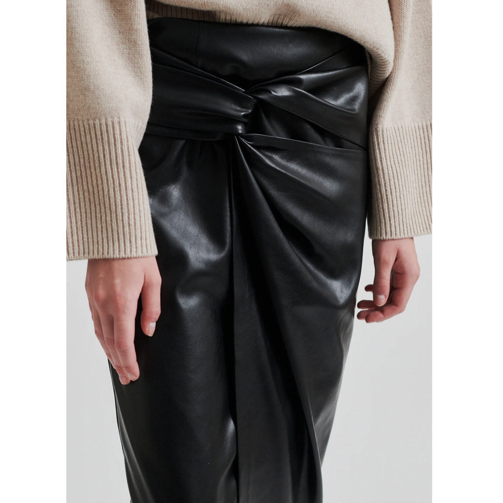 Second Female Seema New Skirt - Black Faux Leather - Collector Store Sydney
