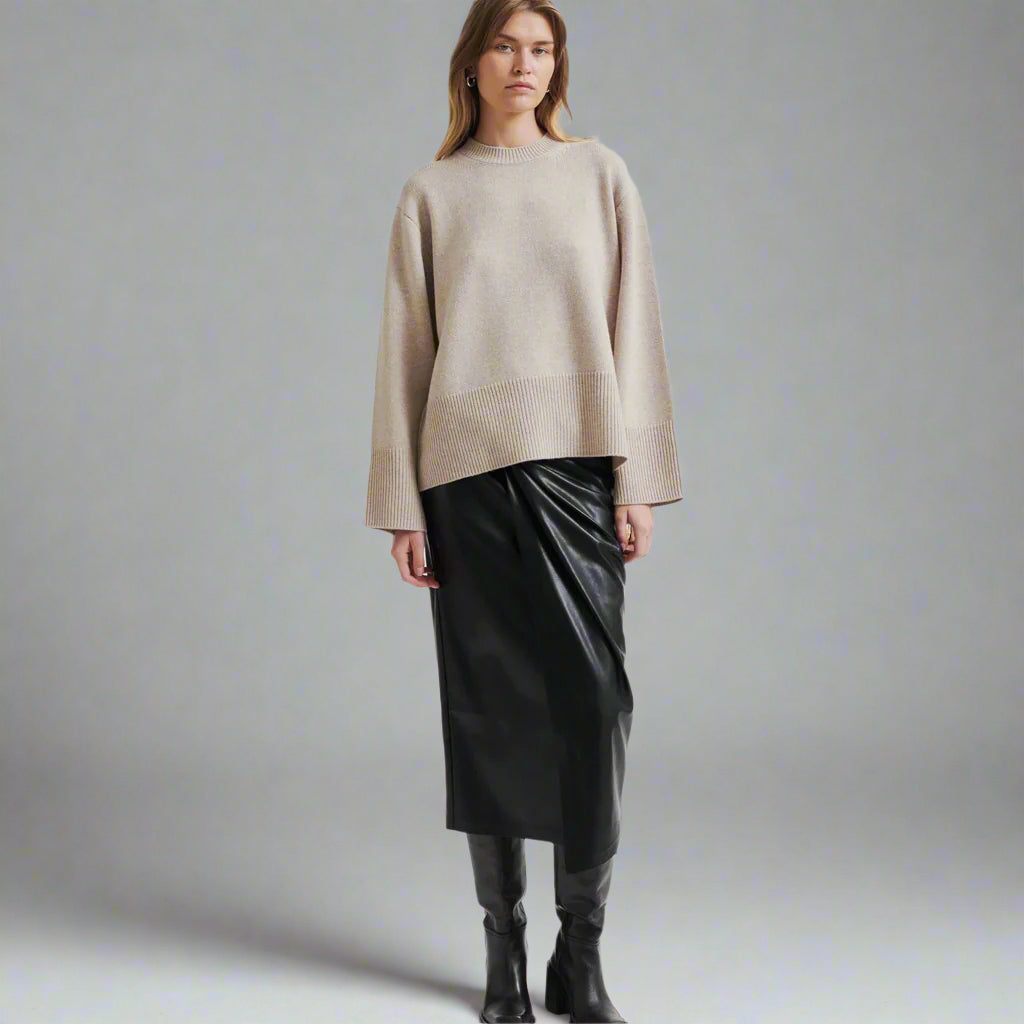 Second Female Seema New Skirt - Black Faux Leather - Collector Store Sydney