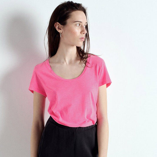 American Vintage Round Neck Tee - Jacksonville - Fluorescent Pink - Collector Store