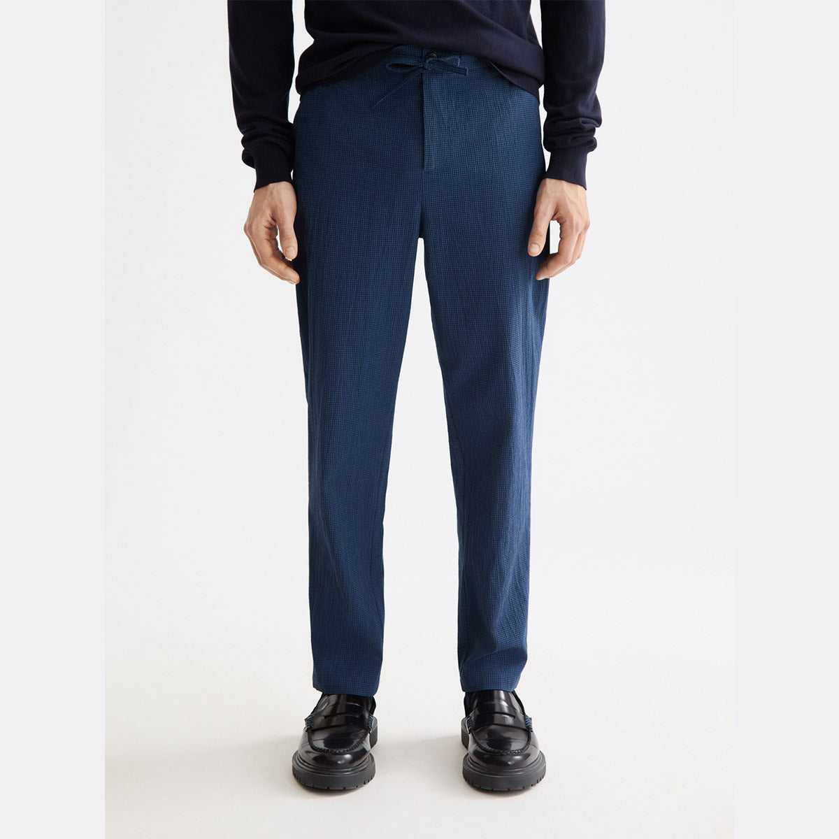 Finch tapered fit pants - Sky captain mini check - Collector Store Sydney
