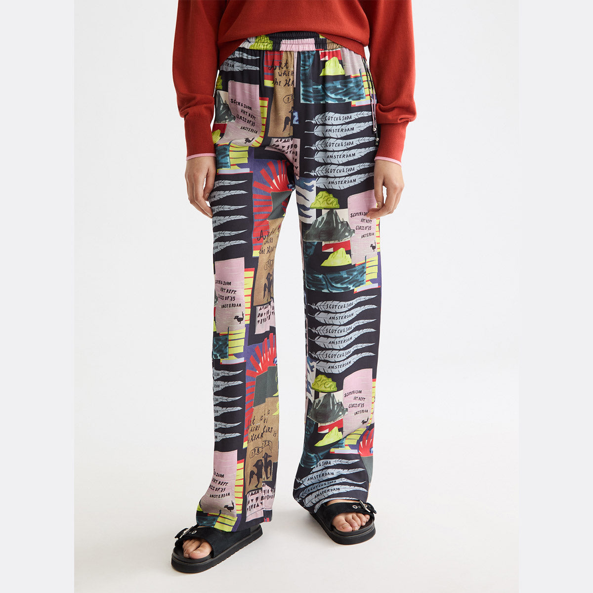 Gia wide fit pants - Art dept collage - Collector Store Sydney
