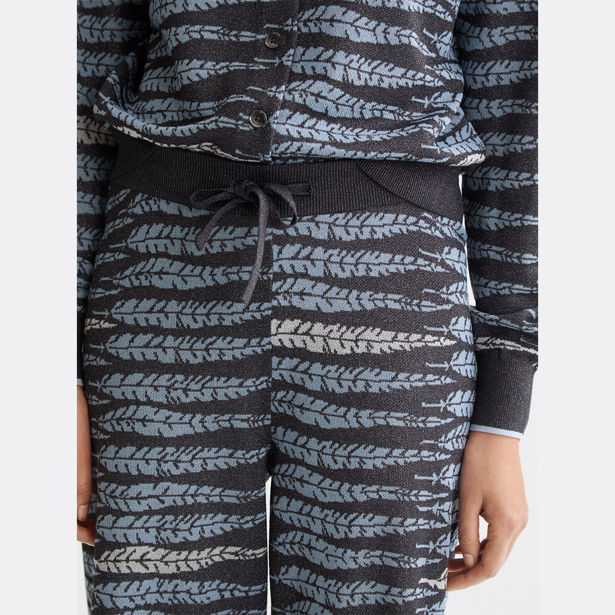 Lurex jacquard trousers - Charcoal art - Collector Store Sydney