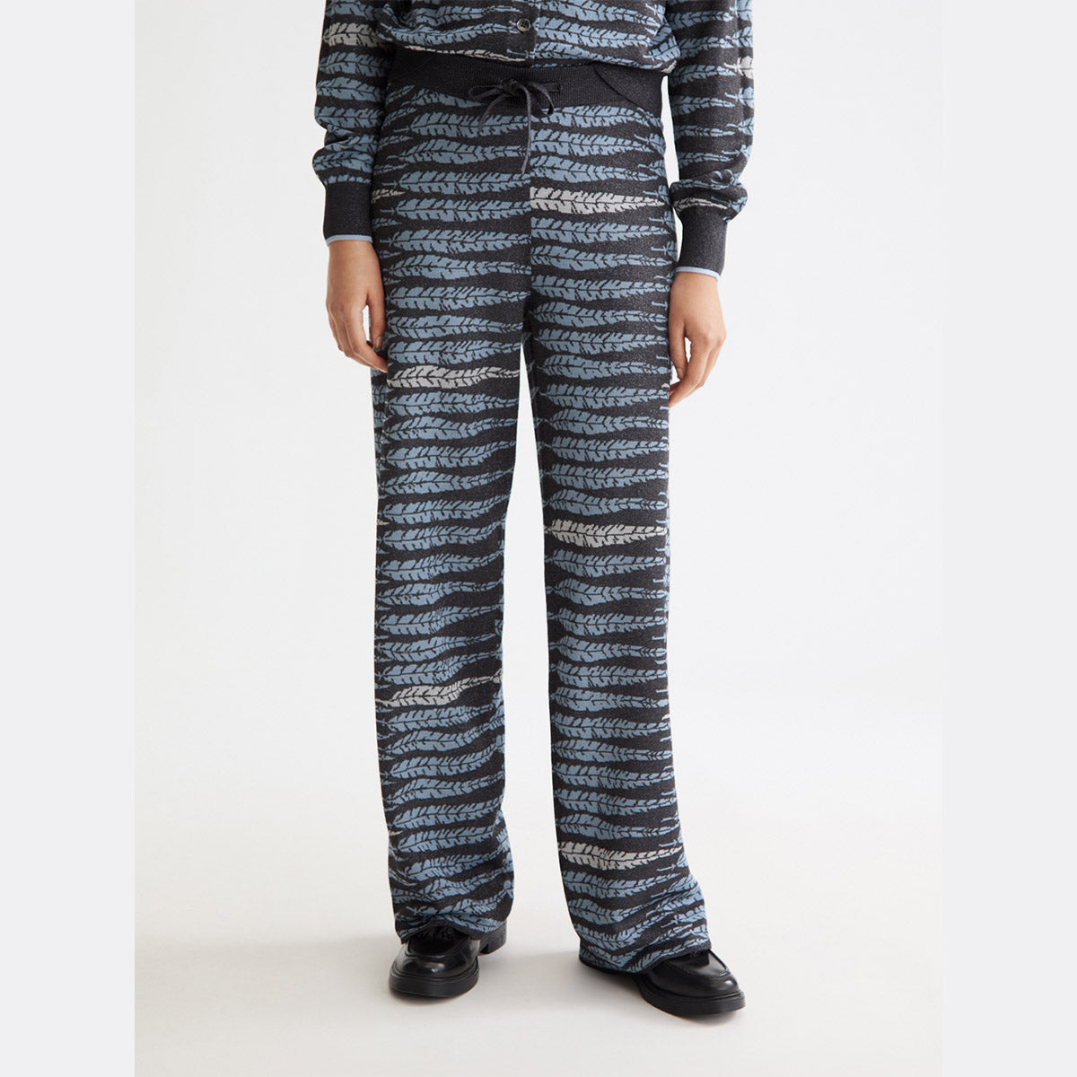 Lurex jacquard trousers - Charcoal art - Collector Store Sydney