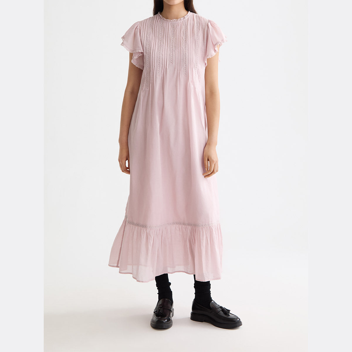 Pleated front maxi dress - Burnished lilac - Collector Store Sydney