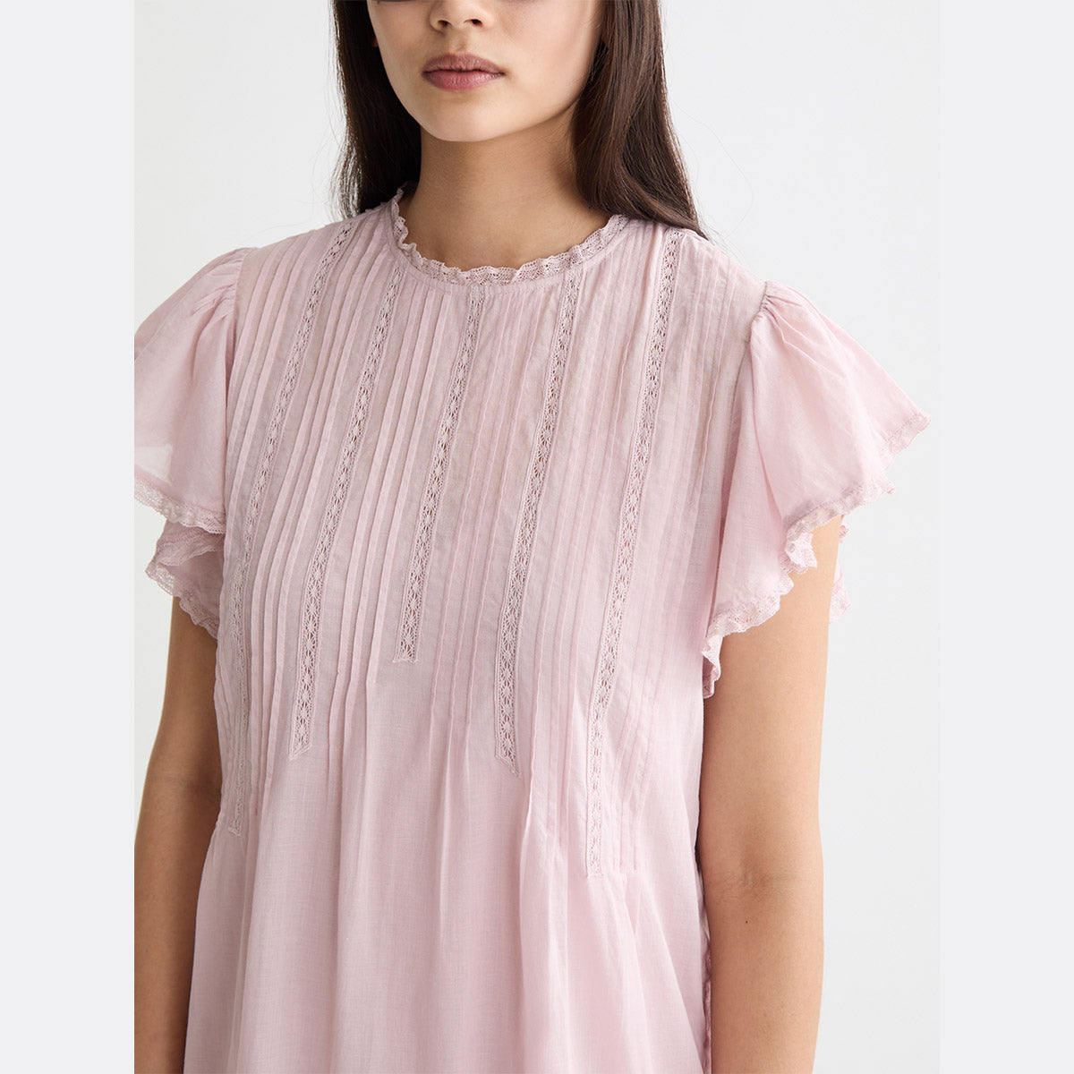 Pleated front maxi dress - Burnished lilac - Collector Store Sydney