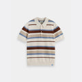 Knitted striped polo - Plaza taupe stripe - Collector Store Sydney