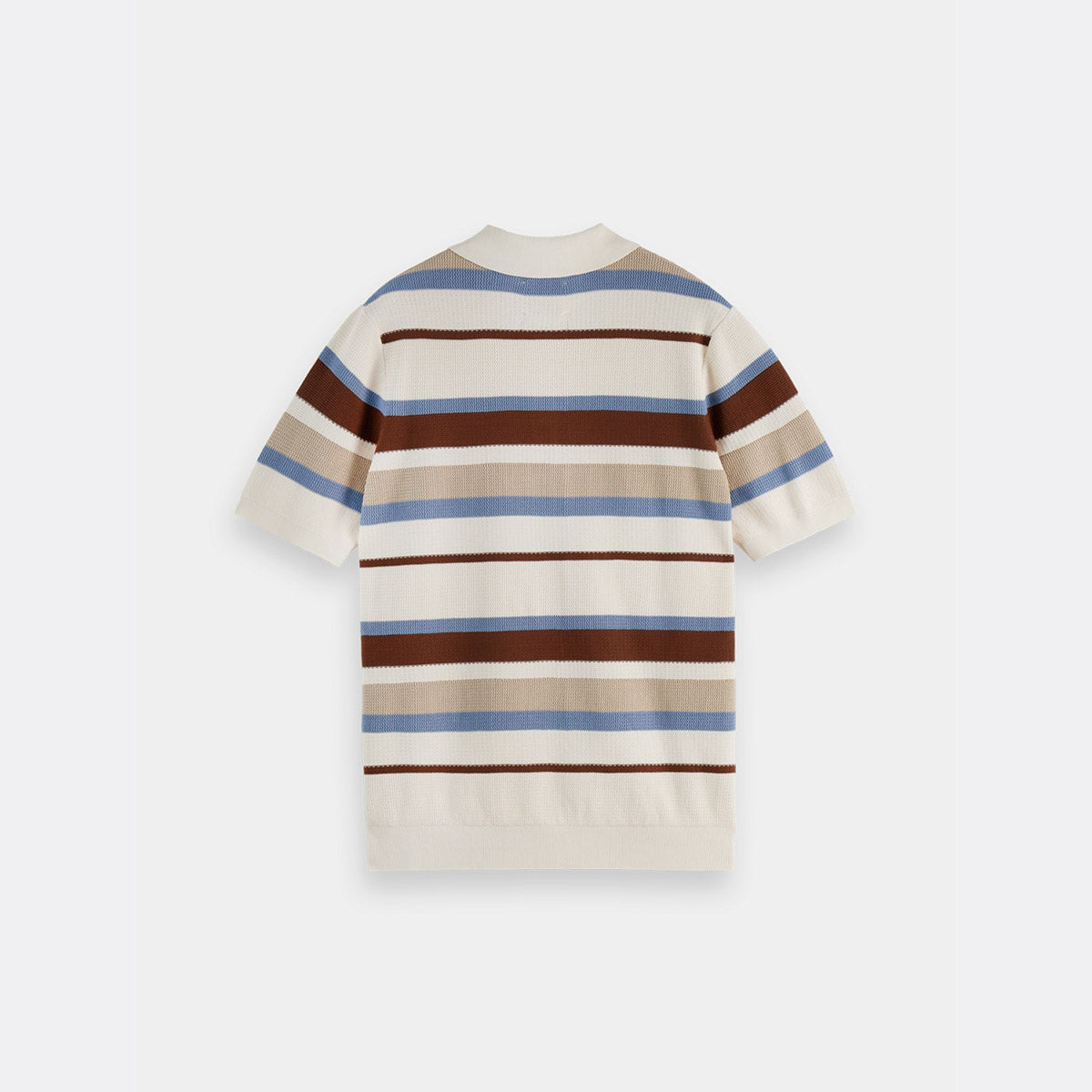Knitted striped polo - Plaza taupe stripe - Collector Store Sydney