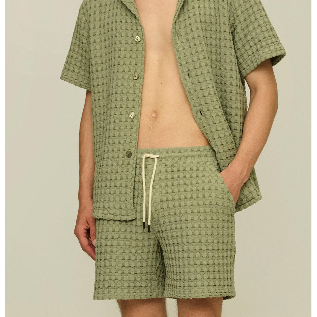 OAS Dusty Green - Porto Waffle Shorts - Collector Store