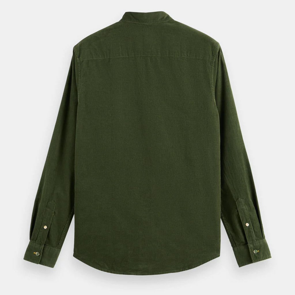 Scotch & Soda : Slim-fit corduroy shirt : Field Green - Collector Store