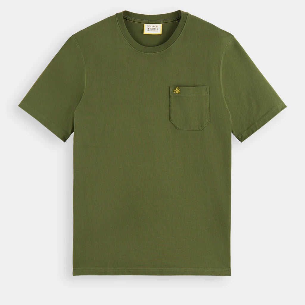 Scotch & Soda : Chest pocket t-shirt : Field Green - Collector Store