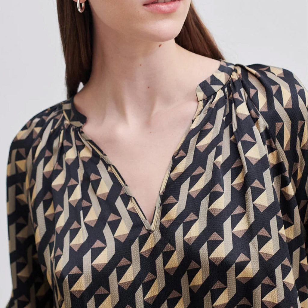 Second Female Hopi Geo Blouse - Black - Collector Store
