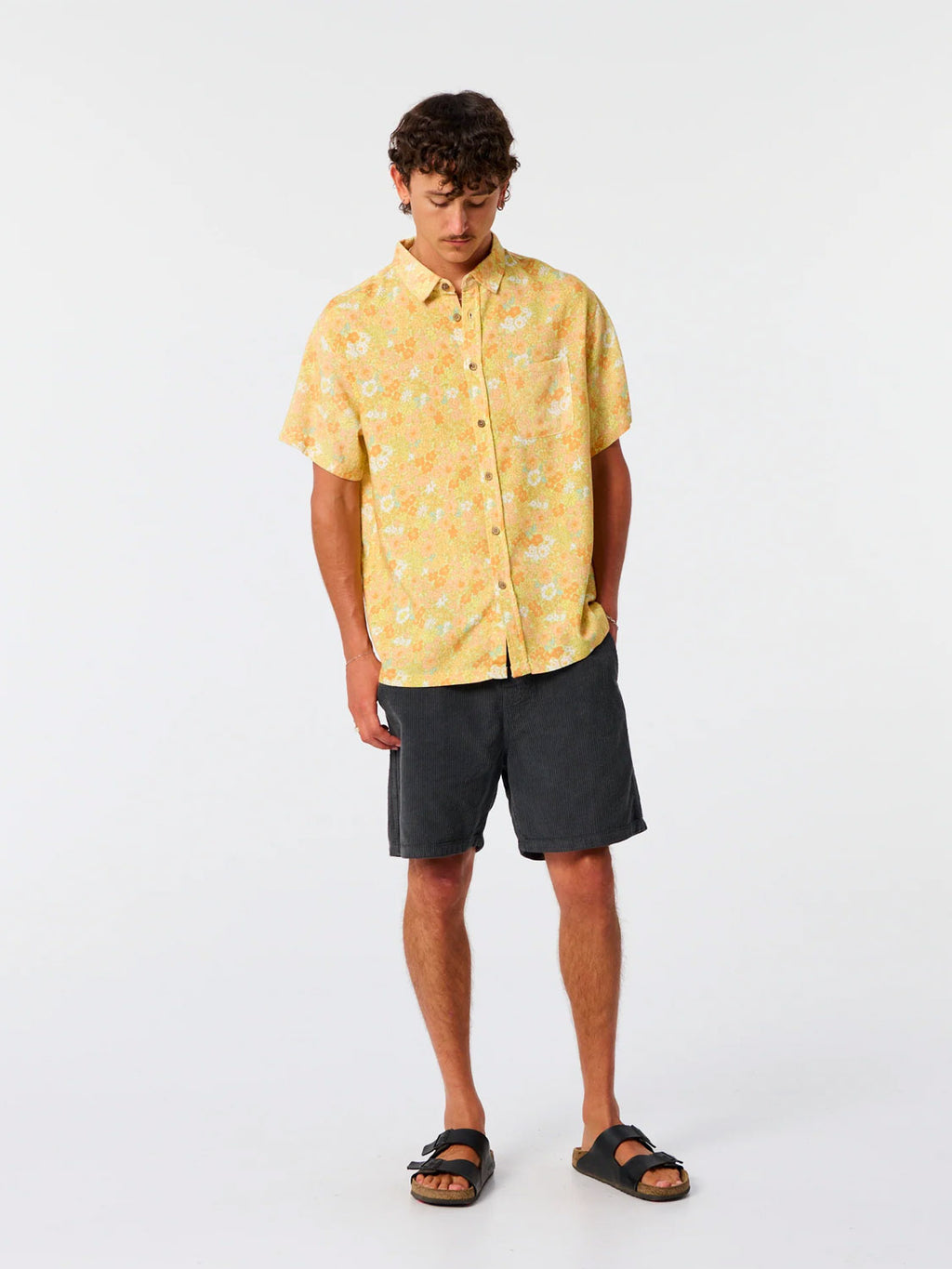 TCSS Hazed Floral Linen Shirt - Sunflower - Collector Store Sydney