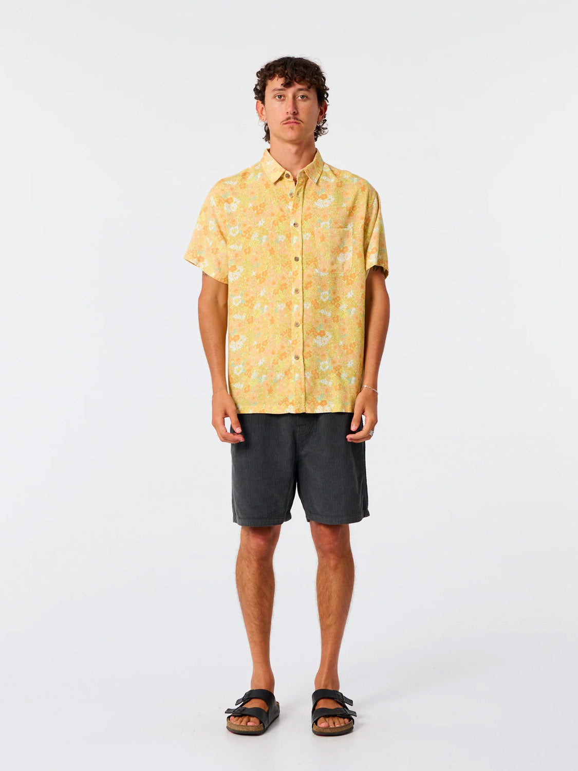 TCSS Hazed Floral Linen Shirt - Sunflower - Collector Store Sydney