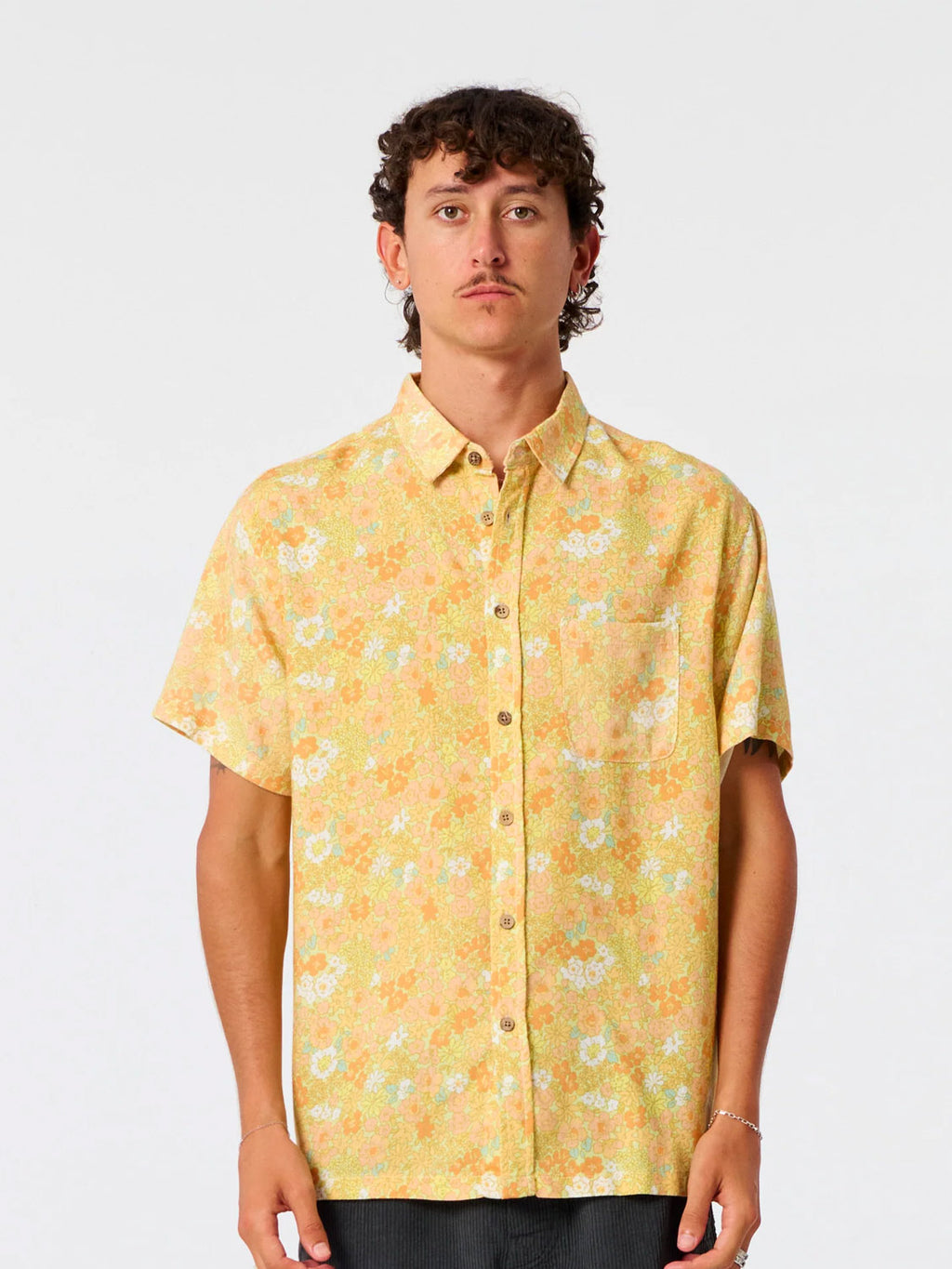 TCSS Hazed Floral Linen Shirt - Sunflower - Collector Store Sydney