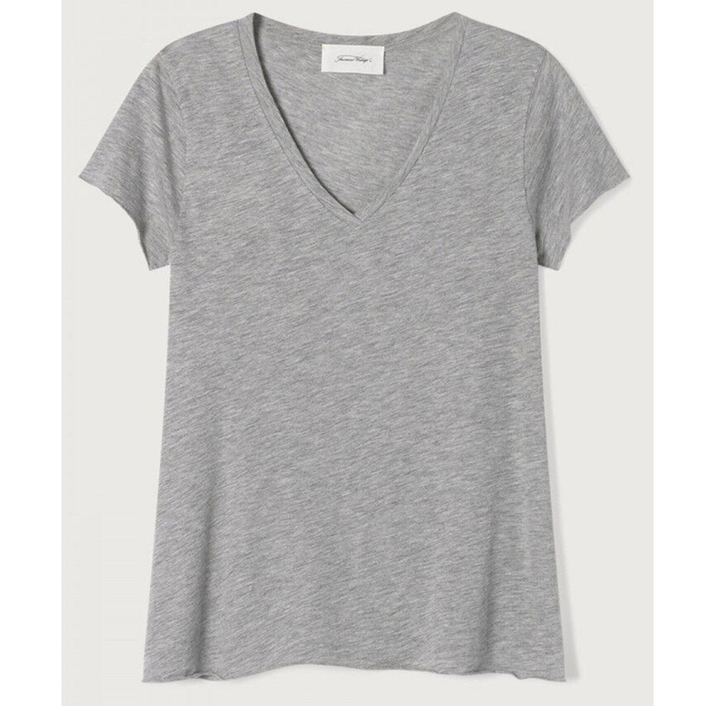 American Vintage Jacksonville V-Neck Tee - Heather Grey - Collector Store Sydney