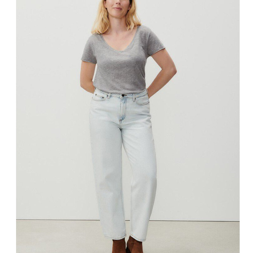 American Vintage Jacksonville V-Neck Tee - Heather Grey - Collector Store Sydney