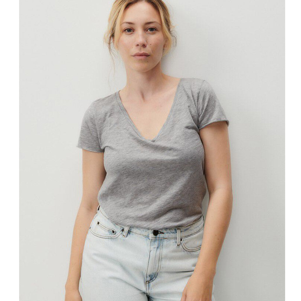American Vintage Jacksonville V-Neck Tee - Heather Grey - Collector Store Sydney