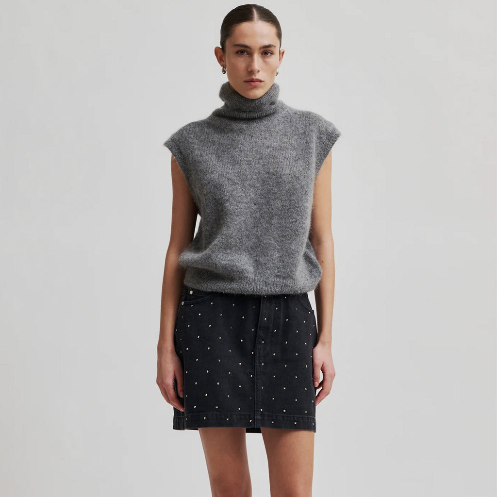 Second Female Jayden Denim Skirt - Black Denim - Collector Store