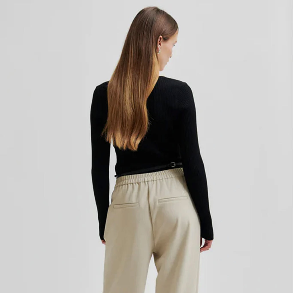 Second Female - Josephine Knit Polo in Black - Collector Store Sydney