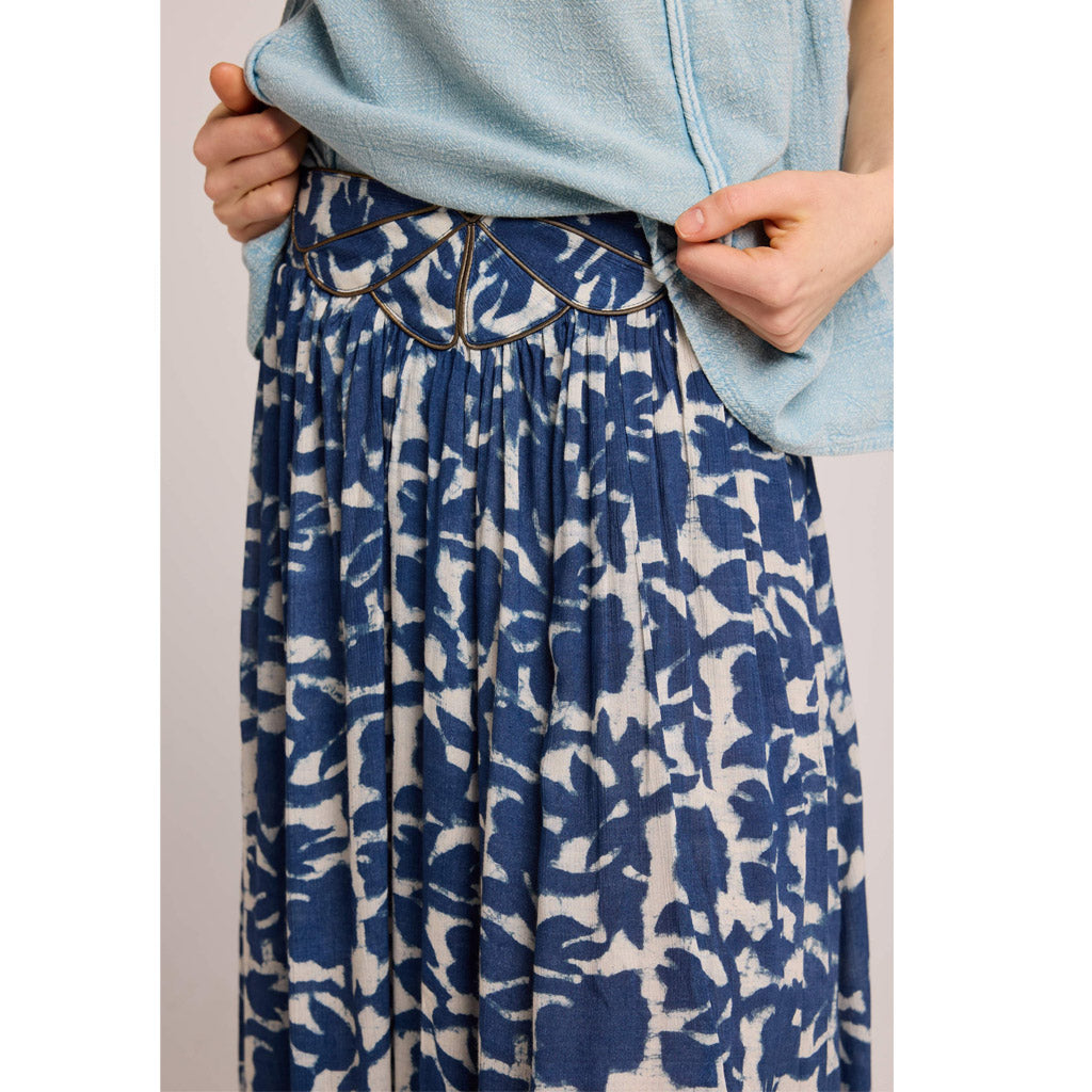 Louizon KANOPI Skirt | mud print indigo - Collector Store