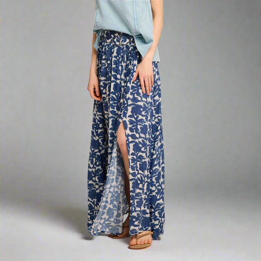 Louizon KANOPI Skirt | mud print indigo - Collector Store