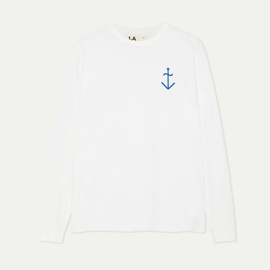 La Paz LS Tee - Off White Logo | Vyes Blue