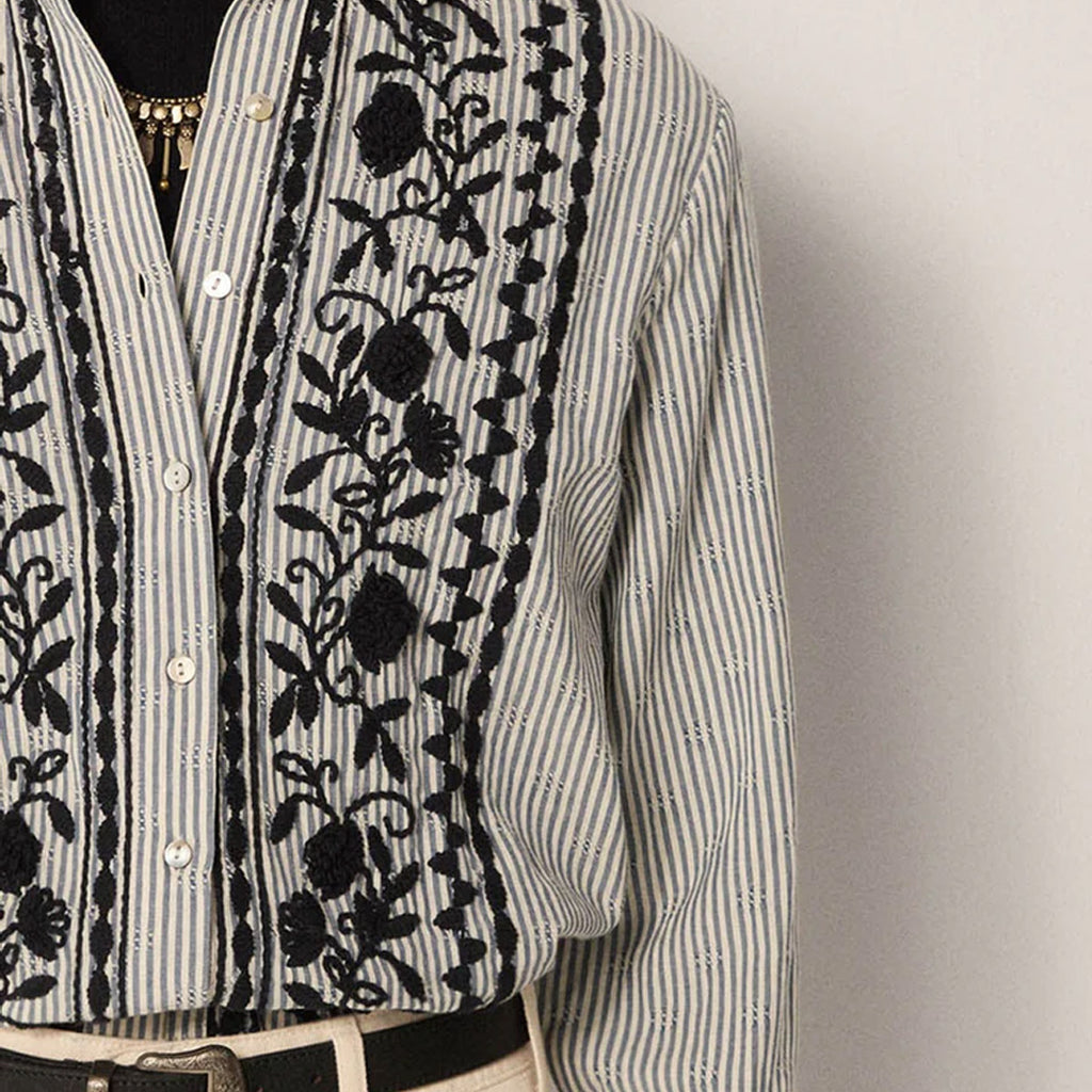 AMANDA BLOUSE Laberynth Azzurro - Collector Store Sydney