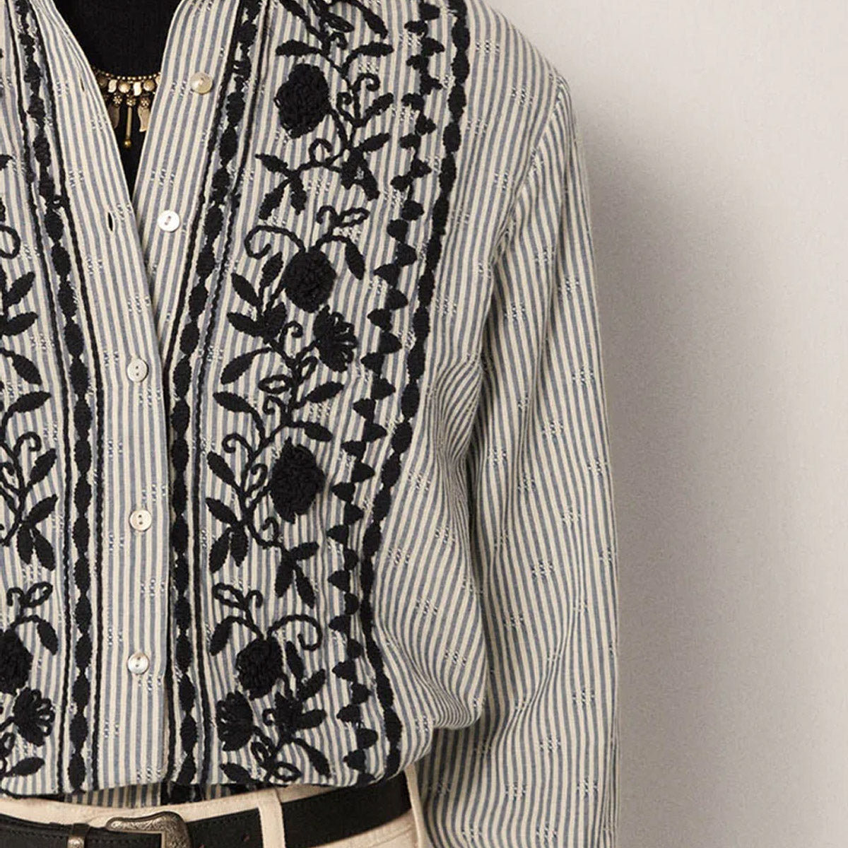 AMANDA BLOUSE Laberynth Azzurro - Collector Store Sydney