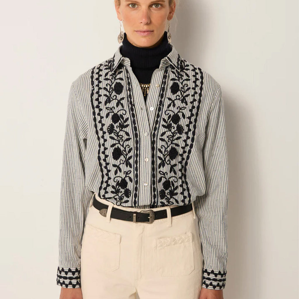 AMANDA BLOUSE Laberynth Azzurro - Collector Store Sydney