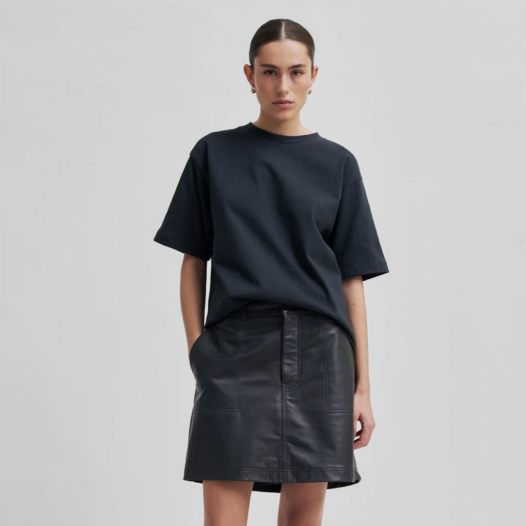 Second Female Letho Leather Short Skirt - Volcanic Ash - Collector Store