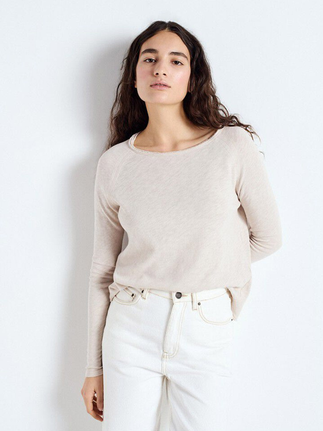 American Vintage L/S Round Neck Tee - Sonoma- Vintage Mastic - Collector Store Sydney