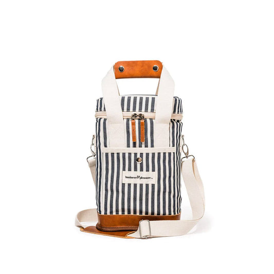 WINE COOLER TOTE BAG - LAURENS NAVY STRIPE - Collector Store