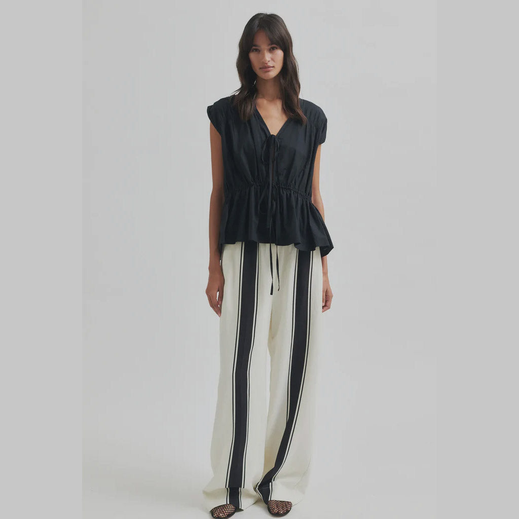 Second Female - Lie Block Stripe Pants - White Asylum - Collector Store Sydney