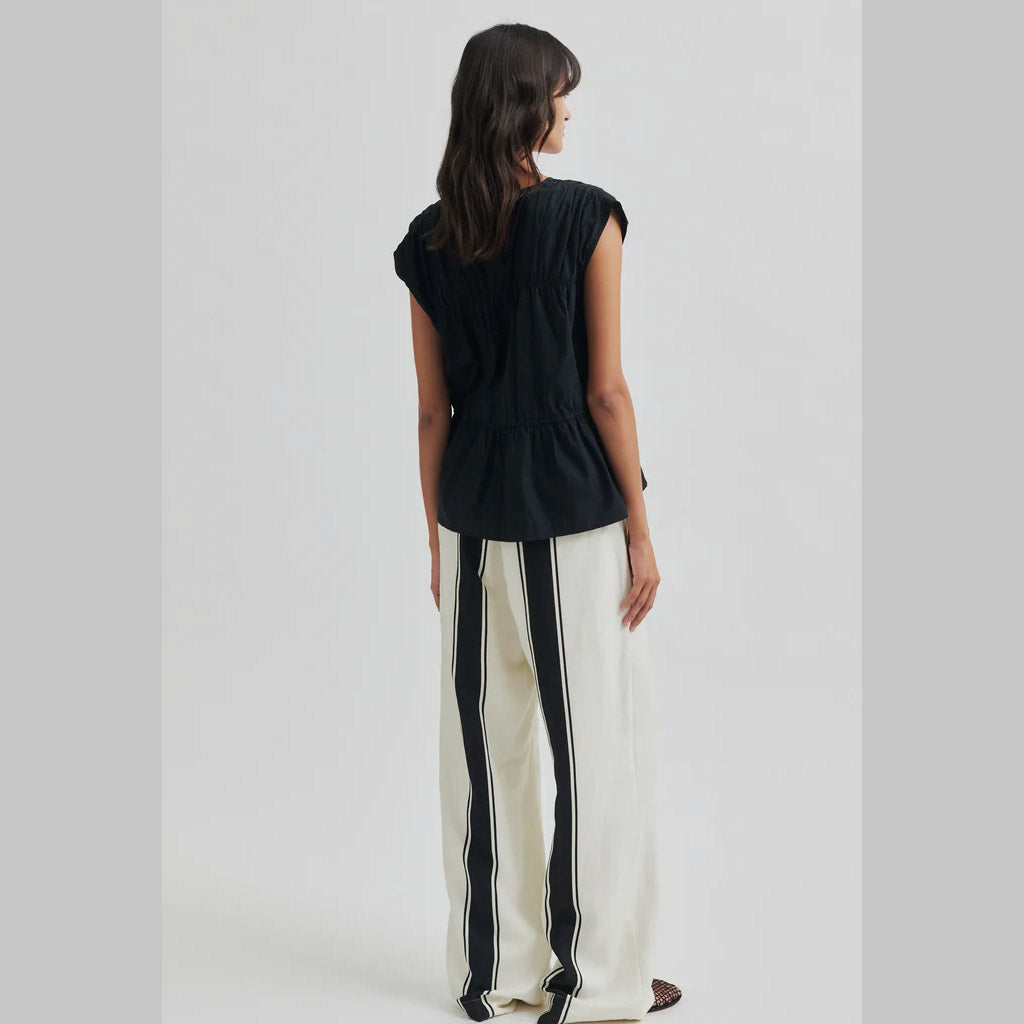 Second Female - Lie Block Stripe Pants - White Asylum - Collector Store Sydney