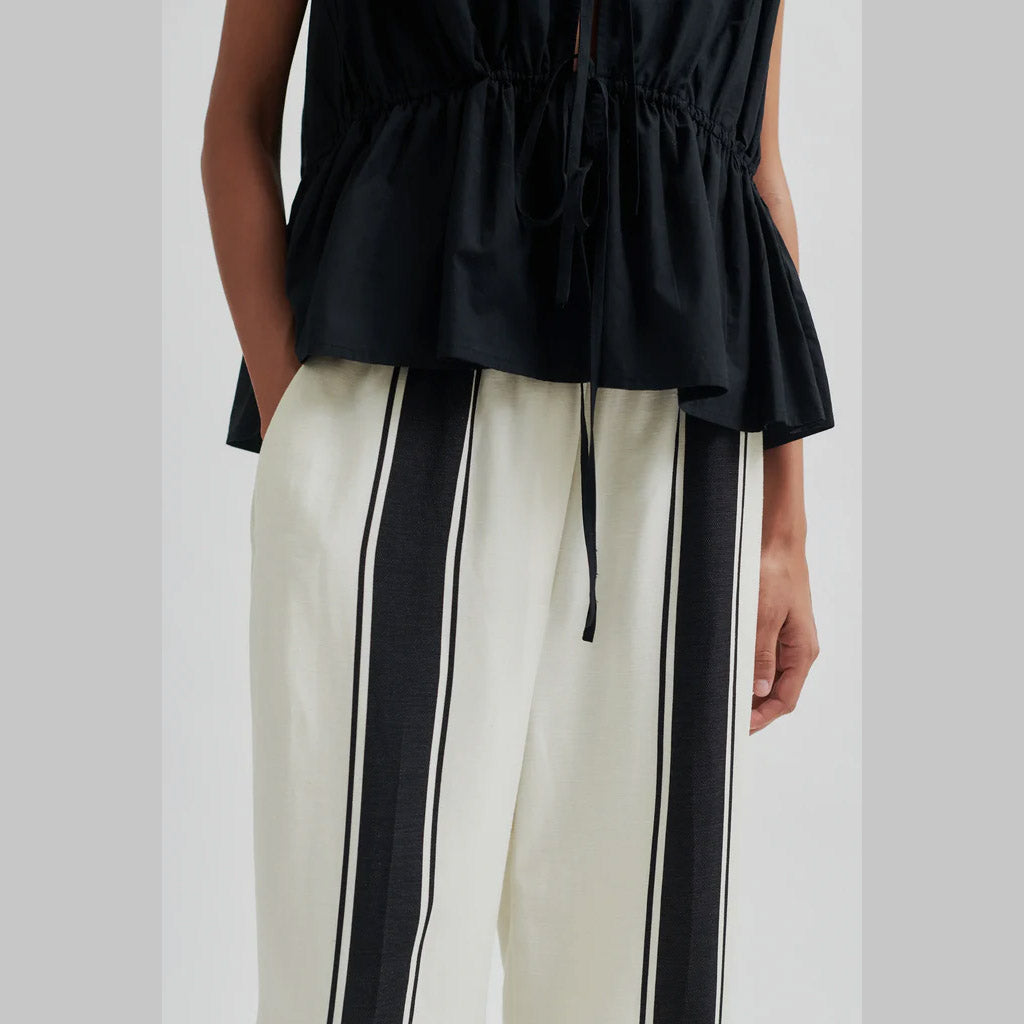 Second Female - Lie Block Stripe Pants - White Asylum - Collector Store Sydney