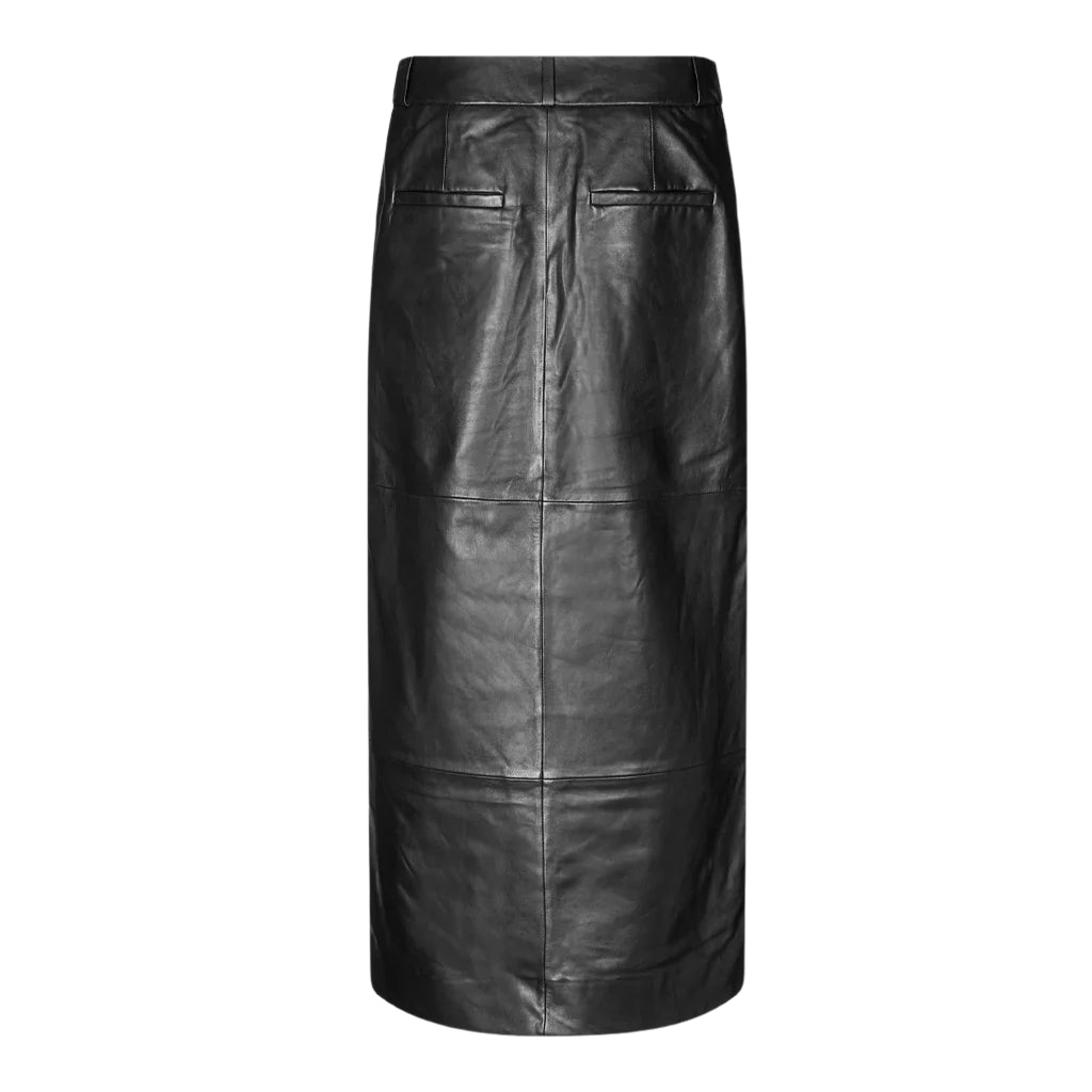 Second Female Letho Leather Maxi Skirt - Black - Collector Store