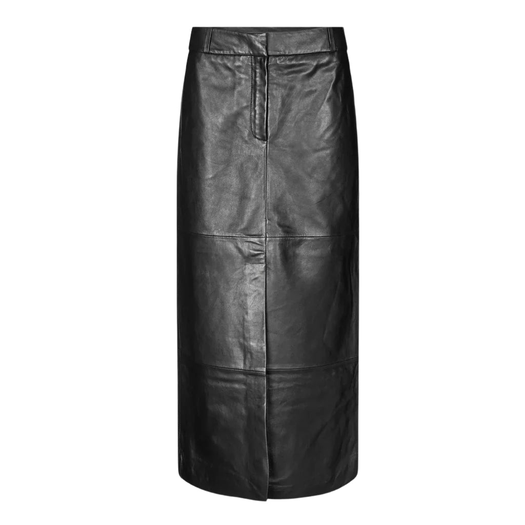 Second Female Letho Leather Maxi Skirt - Black - Collector Store